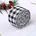 URATOT White and Black Plaid Burlap Ribbon Gingham Christmas Wrapping Ribbon Wired Plaid Ribbon for Crafts Decoration, Floral Bows Craft, 236 by 1.96 Inches