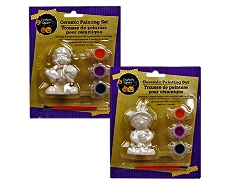 Halloween Figurine Ceramic Paint Sets, 4-set Bundle