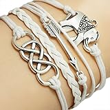 White Elephant Multilayer Braided Wristband Rope Chain ,Handmade Hand Woven Bracelet by Petrelking