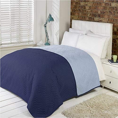 FINE LINENS Soft Quilted Comforter Microfibre Throw Bedspread Bedding Fits Double King Size Bed