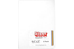 TUKNON Siser EasySubli Sublimation Heat Transfer Vinyl 8.4" x 11" - 5 Pack