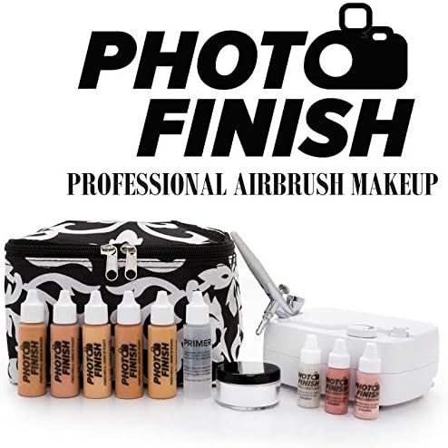 Photo Finish Professional Airbrush Cosmetic Makeup System Kit / Medium to Tan Shades (Matte)