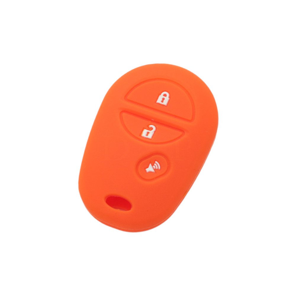 BROVACS Silicone Cover Protector Case Holder Skin Jacket Compatible with TOYOTA 3 Button Remote Key Fob CV2409 Orange