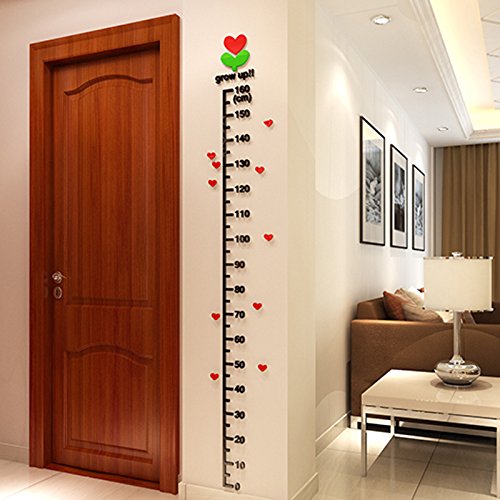 Fenleo Baby Kid Room Deco Height Ruler Measure Chart DIY 3D Acrylic Crystal Wall Stickers 1.6M