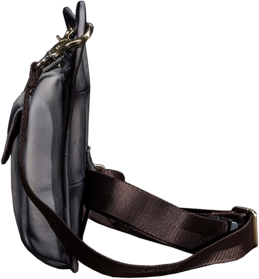 Leather Waist Pack Drop Leg Bag for Men Women Belt Bum Bag Multi-Purpose Motorcycle Bicycle Outdoor Sports Tactical Cycling Riding Hiking Camping Black Gray - Image 4
