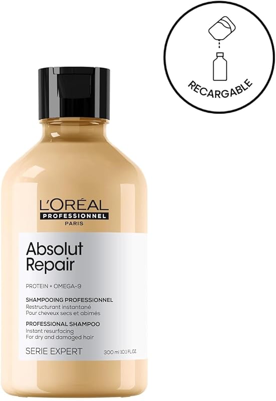 L’Oréal Professionnel, Champú Tratamiento Reconstructor para Pelo Seco y Dañado, Absolut Repair, 300ml
