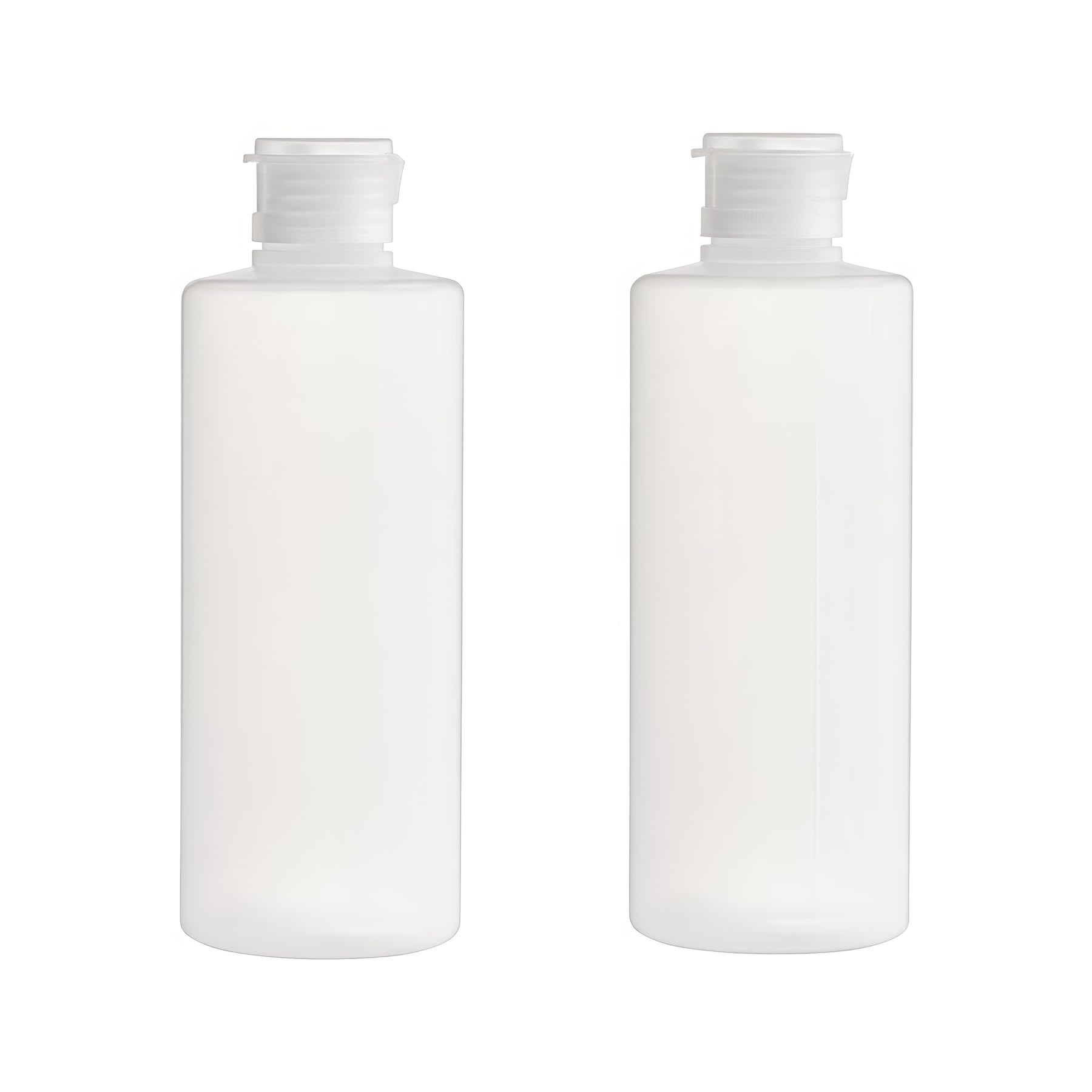 2PCS Empty Refillable Plastic Clear Soft Tube Squeeze Bottle Jars with Flip Cover Cosmetic Makeup Packing Storage Holder Containers for Toner Lotion Shower Gel Shampoo (200ml/7oz)