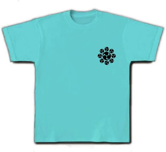 Amazon クラブティー Clubt 上杉謙信 懸り乱れ龍 文字 と 長尾氏の九曜巴 家紋 Tシャツ アクア M アクア オリジナルプリント 通販