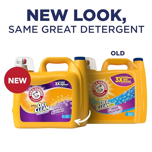 ARM & HAMMER PLUS OXICLEAN ODOR BLASTERS FRESH BURST, 128 LOADS LIQUID LAUNDRY DETERGENT, 166.5 FL OZ