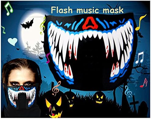 Lubber Flashing LED Mask With Voice-Activated Luminous Music For Masquerade Party Costume