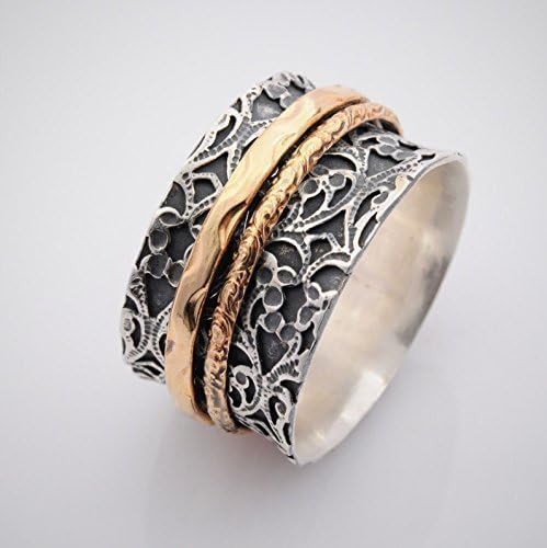 ON SALE Wide Spinner rings for women, meditation band, worry ring, engagement rings, anxiety rings, silver wedding rings available size 6 to 9