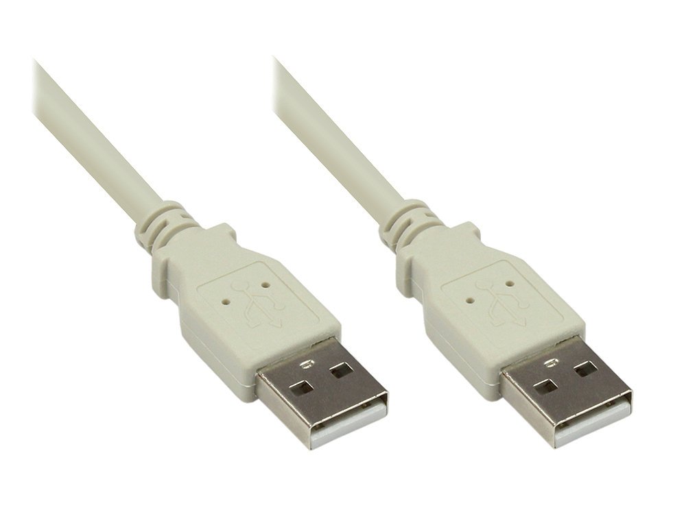 Good Connections Connection Cable USB 2.0 Male A to Male A, Foil and Braid Shielding, Copper Wire grey 1.8 m — image 1