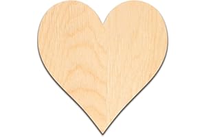 WOODEN LETTER STORE 6” Tall Wooden Letter Heart – 1/2” Thick Baltic Birch – Paintable DIY Decor, Signs & Crafts - Pack of 1
