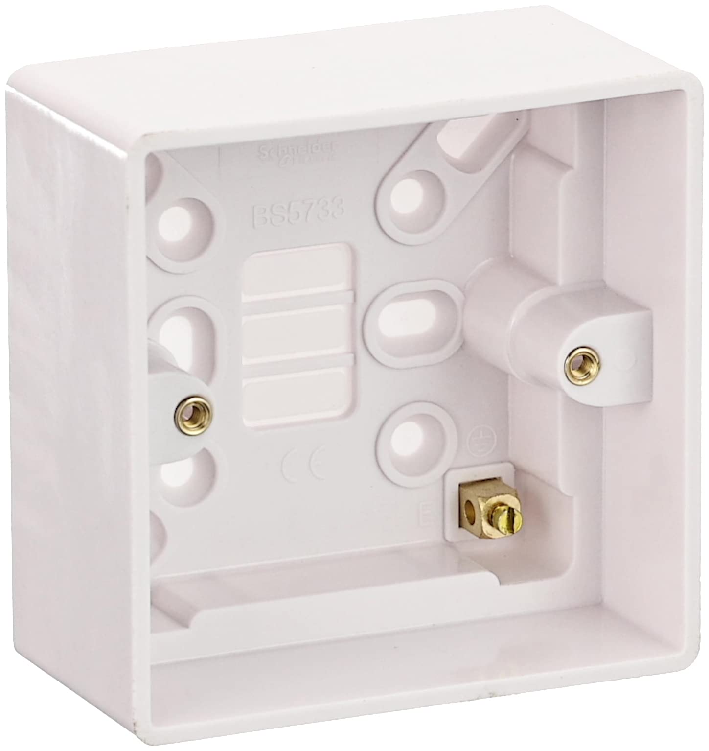 Schneider Electric Ultimate White Moulded - Single Surface Pattress, 47 mm Deep, GU9147, White