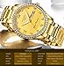 Mens Luxury Quartz Watches Classic Gold Business Watch for Men Full Stainless Steel Luminous Wristwatch Waterproof Clock