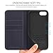 SHIELDON Case for iPhone SE 2022, Genuine Leather Flip Magnetic Cover Card Slots Carry-All with Kickstand Shockproof Case Compatible with iPhone SE3/SE2/8/7 - Dark Purple