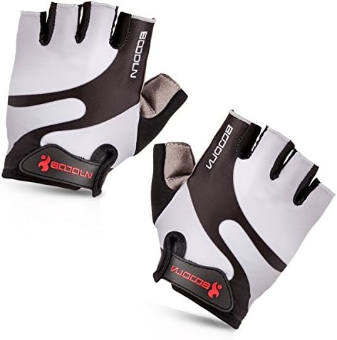 NIUEIMEE Cycling Gloves with Shock-Absorbing Foam Pad Breathable Half Finger Bicycle Riding Bike Gloves (Sliver, S)