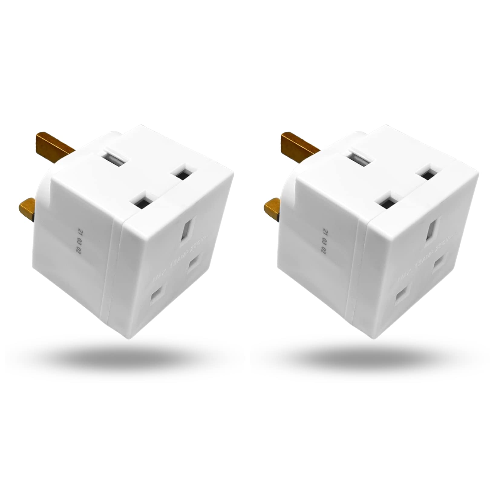Pack of 2 Way Double Plug Adapter, Multi Plug Extension Adapter UK, 3 Pin Socket Extensions 13 Amp 250V Plug Extender Multiplug for Home Phone & Socket Pin wall plugs for Office & Home Accessories.