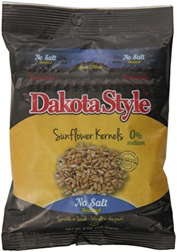 Dakota Style No Salt Sunflower Kernels, 8 Ounce (Pack of 12)