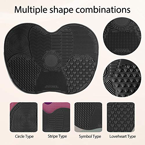 BEAKEY Makeup Brush Cleaner Mat & Makeup Brush Cleaning Egg, Portable Silicone Cosmetic Washing Tool with Suction Cups - Big Size / 2Pcs - Thumbnail 3