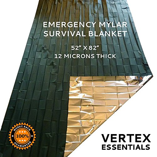Emergency Blanket (6Pack), Military Green 52" x 82". Designed for NASA