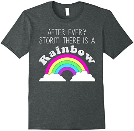 Mens Rainbow Baby After Every Storm There Is A Rainbow T-Shirt Large Dark Heather