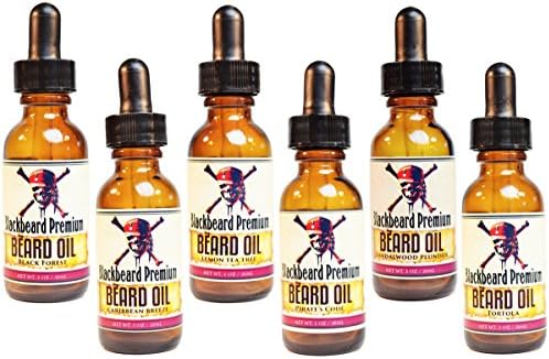 Premium Beard Oil and Conditioner for a Softer, Itch Free Beard - Variety Pack of 6 - 1 oz Bottles - Handmade with Carrier and Essential Oils that Offer Important Vitamins and Nutrients!