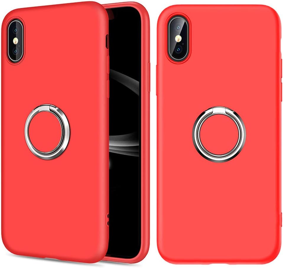 Amazon Iphone Se2 第2世代 Iphone8 ケース リング付き Iphone7 ケース シリコン ソフト スタンド付き 薄型 ストラップホール 耐衝撃 おしゃれ ブランド 携帯カバー スマホケース Iphone7 Iphone8 Iphone Se 第2世代 赤 家電 カメラ オンライン通販