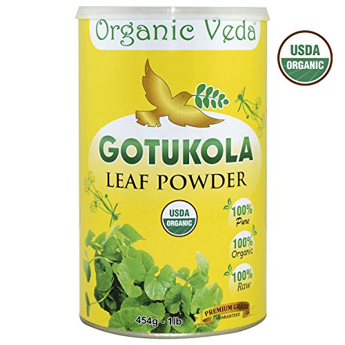Organic Gotukola Powder - 1 Lb. ★ USDA Certified Organic ★ 100% Pure and Natural Super Food Supplement. Non GMO, Gluten FREE. All Natural!
