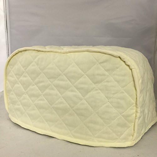 4 Slice Toaster Cover (13"x9.5"x8") / Quilted Double Faced Cotton, Cream