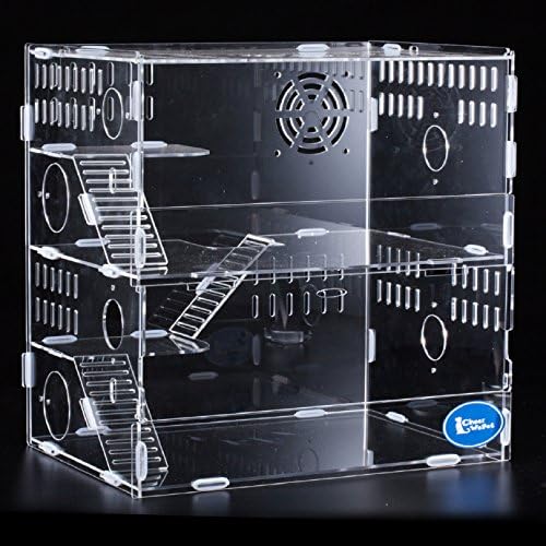Transparent acrylic hamster rats kittens playhouse cat houses condos cage villa swing seesaw wooden toys (Set D)