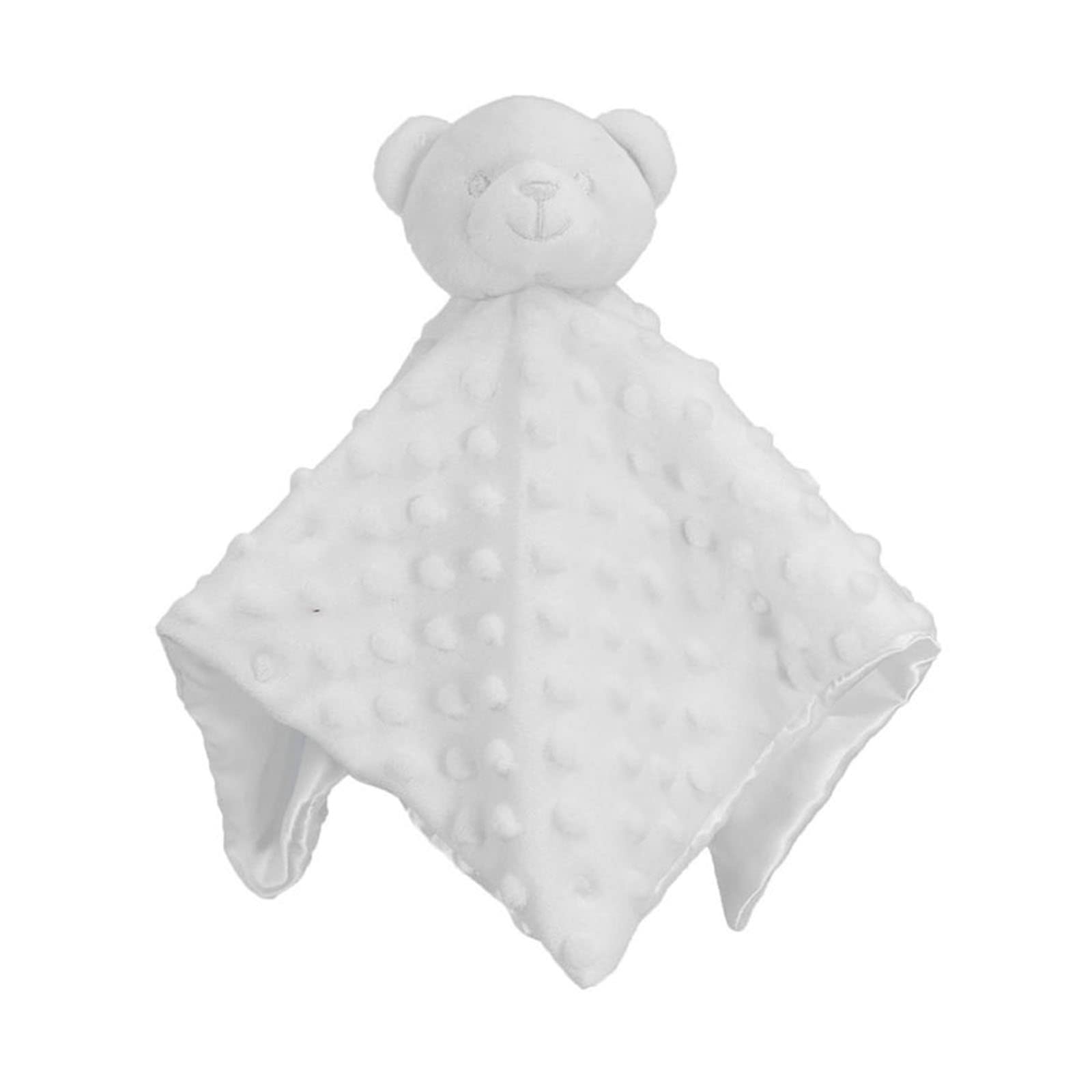 Soft Touch Baby Boys Girls Bubble Bear Cuddly Comforter Blanket Soft Toy Baby Shower Comforters BC34 (White)
