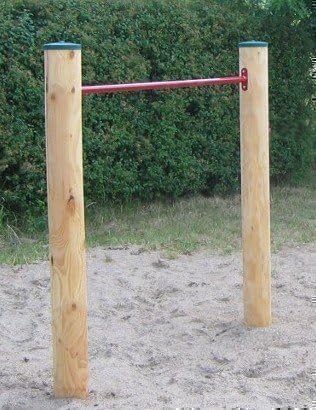 Loggyland Reckanlage, Turn, Reck, Metal Stretching, Kinderreckanlage - Red, Lärche rund 90 cm