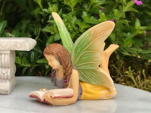 Miniature Dollhouse FAIRY GARDEN Figurine Reading Fairy Girl with Book by I.E.Y.online-store