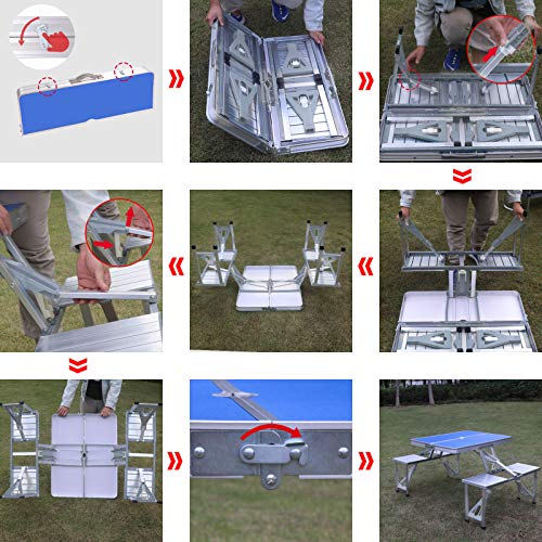 AHB Folding Table Picnic Table Folding Camping Table Portable Picnic