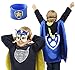 The Mass Superheros Dress Up Costumes 4 Satin Capes with Felt Mask Matching Wristbands for Kids