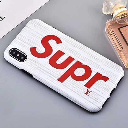 Street Fashion Supr X Luxury Style case cover wallet bumper for Apple Iphone (Red/Digital, Iphone 7plus 8Plus [5.5" Screen]) (7plus8plus-White)