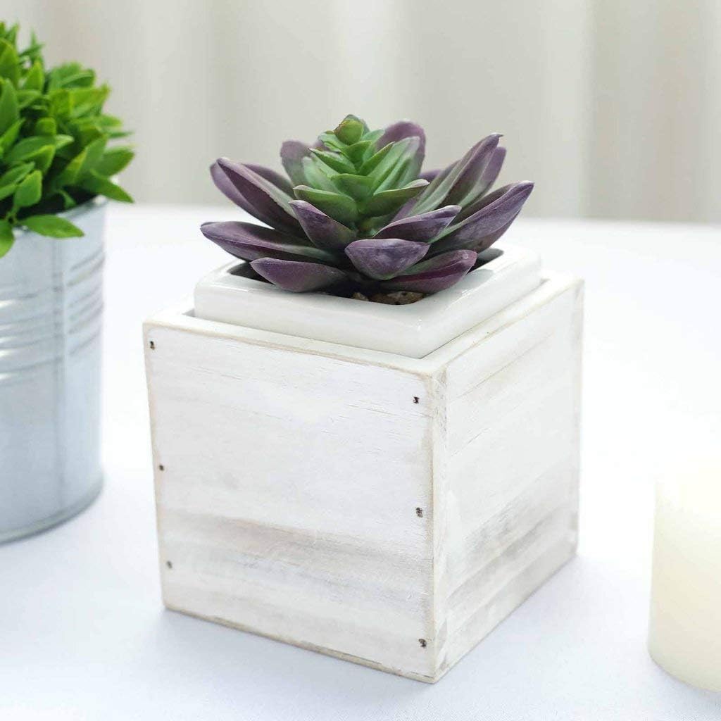 Amazon Com Efavormart 4 Pack 4x4 Whitewash Wood Planter