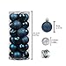 KI Store 24ct Christmas Ball Ornaments Shatterproof Christmas Decorations Tree Balls Small for Holiday Wedding Party Decoration, Tree Ornaments Hooks Included 1.57” (40mm Midnight Blue)
