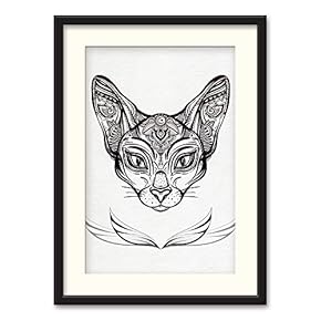 Black Paper Framed Canvas Wall Art for Living Room, Bedroom Black and White Beasts Canvas Prints for Home Decoration Ready to Hanging - 23x31 inches