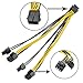 8pin CPU to 2 x PCIe 8pin (6+2) Motherboard Graphics Video Card PCI-e Express Power Adapter GPU VGA Y-Splitter Extension Cable Ethereum Mining ETH Hub Braided Sleeved Connector 10 Inch (25cm) 4 Pack