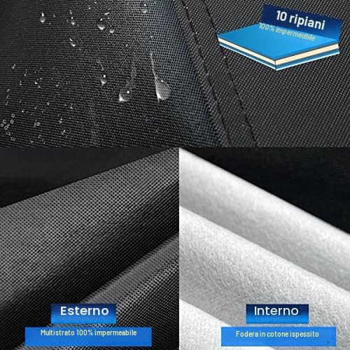 Holthly Outdoor Car Cover, 100% Waterproof, Car Cover, Dustproof, Scratch-Resistant, Anti-UV Sun, Car Cover for Jeep Renegade Compass, Nissan Qashqai, BMW X1, Black