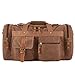 Plambag Large Canvas Duffel Bag Overnight Travel Tote Weekend Bag(Coffee)
