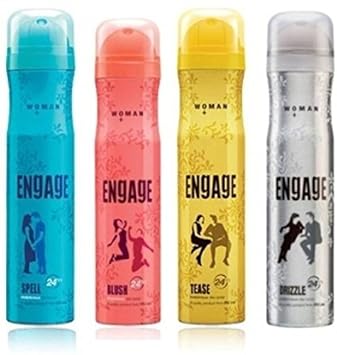 ENGAGE BODY SPRAY COMBO SPELL,BLUSH,TEASE,DRIZZLE 150ML EACH