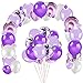 Konsait 60pcs 12 Inch Purple and White Balloons Confetti Balloons Latex Balloons for Birthday Party Decoration Girls Baby Shower Decorations Wedding Ceremony Princess Party