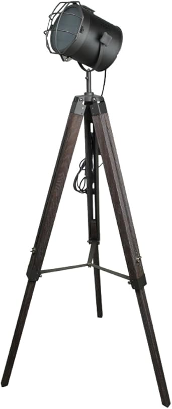 Tripod Spotlight Floor Lamp Lighting Lamp Metal Industrial Wood 140 Cm Amazon De Lighting