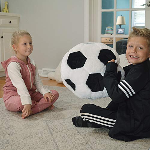 image for CatchStar Soccer Ball Pillow Fluffy Stuffed Soccer Plush Sports Ball T
