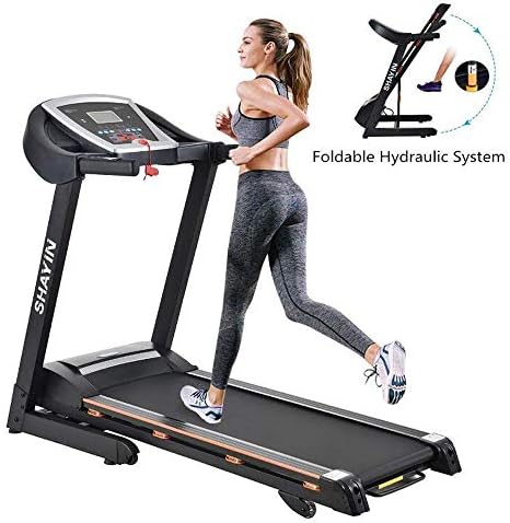 Shayin Treadmills Folding Electric Treadmill Auto Power Incline Running Exercise Machine for Home Gym Exercise Fitness Fold Up