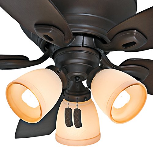 Casablanca Fan 44 inch Maiden Bronze Finish Low Profile Ceiling Fan with Smoked Walnut/Walnut Reversible Veneer Blades and Light Kit (Certified Refurbished) - Thumbnail 2