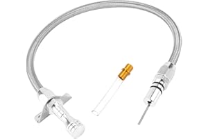 AmiliParts for Chevy GM 4L80E 700R4 4L60E Flexible Transmission Dipstick Tube with Firewall Mount Stainless Steel Braided Housing